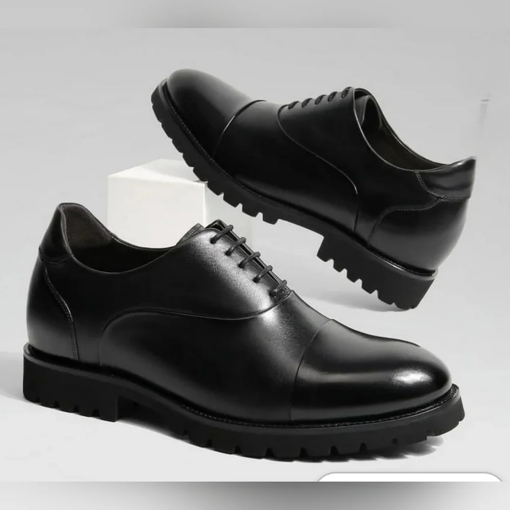 New CMR Men's Chamaripa Height Increasing Leather Oxford Shoes